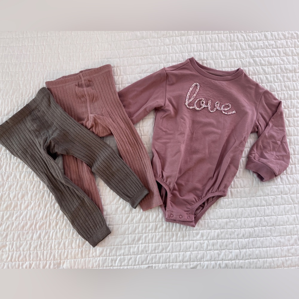 Bubble “Love” Romper and Legging Bundle- 18M